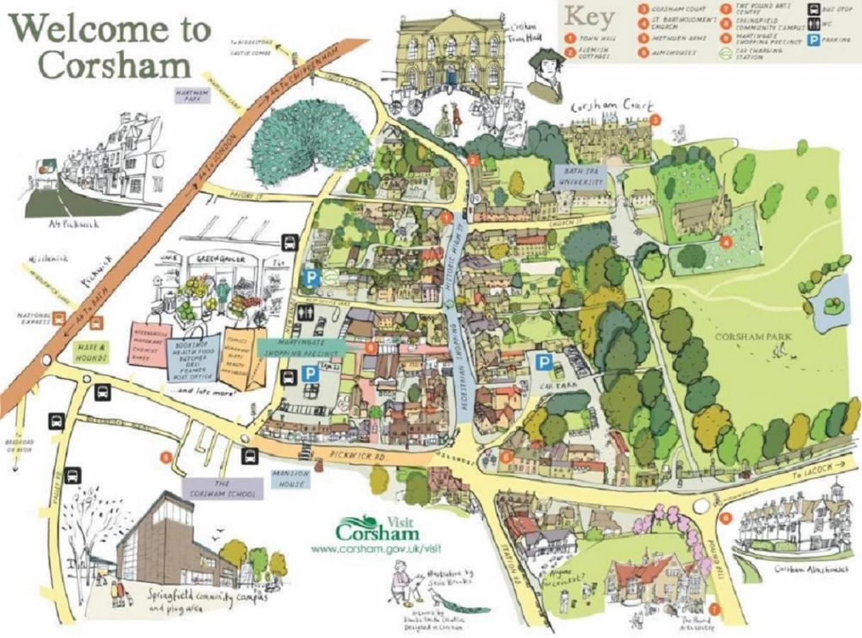 The Methuen Arms Hotel Corsham Exterior photo Corsham Town Map